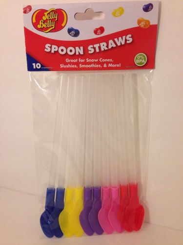 New jelly belly spoon straws bpa free 10 pk snow cone slushie smoothie for sale
