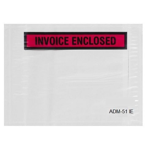 150 4.5&#034;x5.5&#034; INVOICE ENCLOSED ENVELOPE POUCH SLIP NEW!!