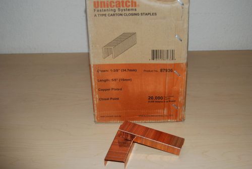 1 Case 1-3/8&#034;x 5/8&#034; Carton Closing Copper Box Staples 20,000 for all A Series