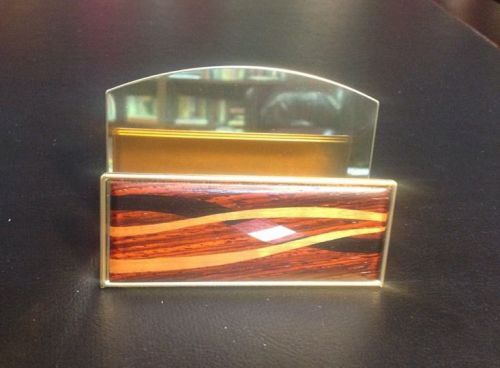 Beautiful Exotic Wood And Brass Business Card Holder - Davin &amp; Kessler-Levenger?