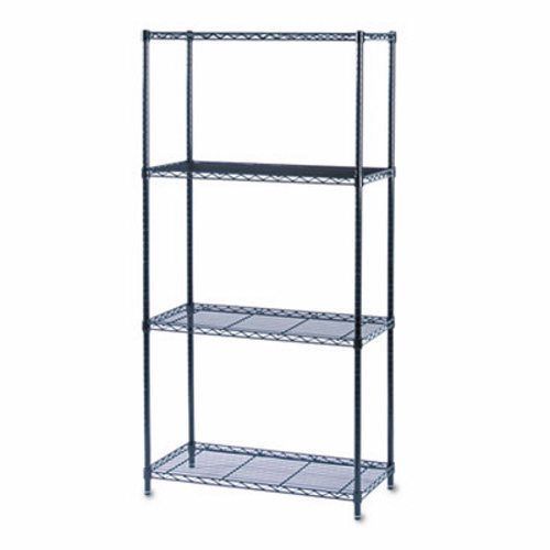 Safco Commercial Wire Shelving, 4 Shelves, 36w x 18d x 72h, Black (SAF5276BL)