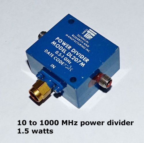 2 way wideband power divider 10-1000 MHz 1.5 watts. Tested and guaranteed