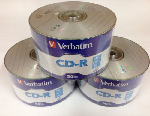 Verbatim CD-R CDR 52x Logo Recordable Disc 80Min 700MB Plastic Wrap 150pcs 98005