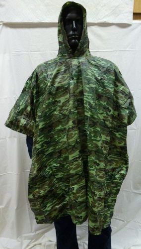 Military surplus camouflage rain poncho - size: 50&#034; x 80&#034; for sale