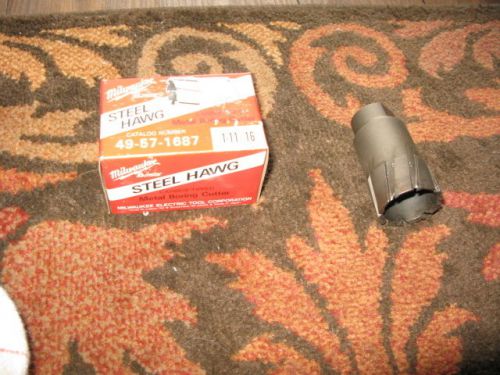 Milwaukee steel hawg 1 11/16 #49-57-1687 used carbide tip metal cutter in box