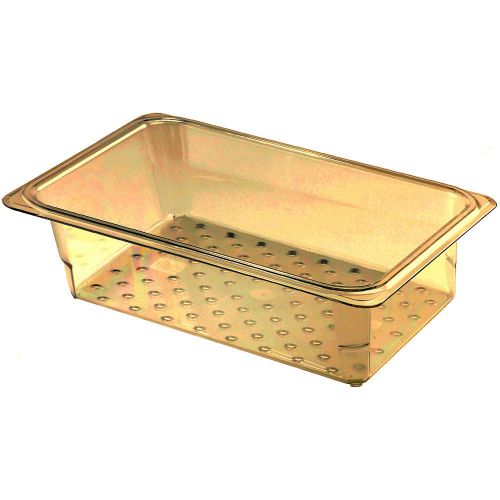 CAMBRO HIGH HEAT COLANDER PANS, GN 1/3, 3&#034; DEEP, 6PK AMBER 33CLRHP-150