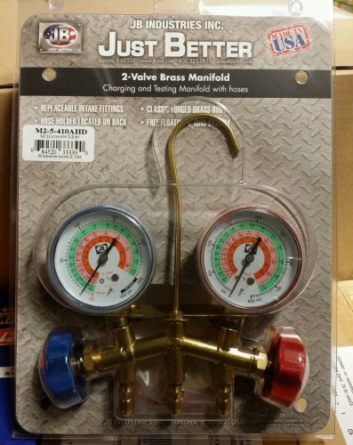 JUST BETTER JB M2-5-410AHD VALVE BRASS MANIFOLD W/ 3 60&#034;  HOSES ....NEW !