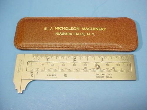 NICHOLSON &#034;THE EXECUTIVE POCKET CHUM CALIPER&#034; No. 1045 w/ CASE New old Stock