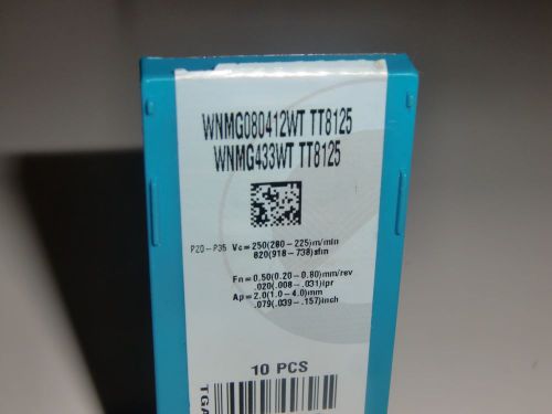 WNMG080412WT TT8125 INGERSOLL CARBIDE INSERTS 9pcTIN COAT