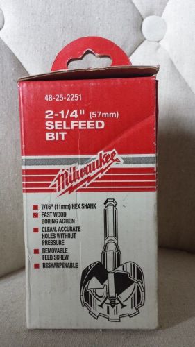 Milwaukee 48-25-2251 2-1/4&#034; Selfeed Bit Especially for plumbers White Box