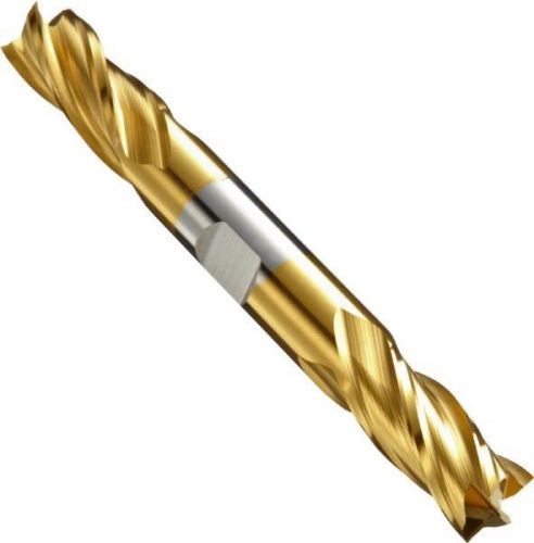 Niagara Cutter HSS End Mill DC402, 4F, DE 30 Deg RH Square Tin 1/4x3/8x5/8x3-3/8