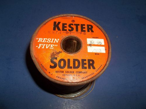 VTG. Kestr Solder 3 Lbs. 8 Oz. Made USA Resin Five 50/50 Alloy .062&#034; Diam. MHF4