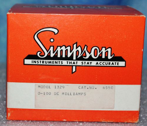 NEW IN BOX - Simpson 1329 Panel Meter, 0-100 DC Milliamps