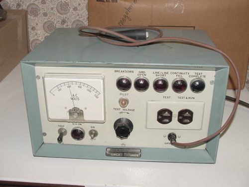 Slaughter Breakdown Tester Model 116-1.5 0-1500 Volt AC Pilot Open Short Vintage