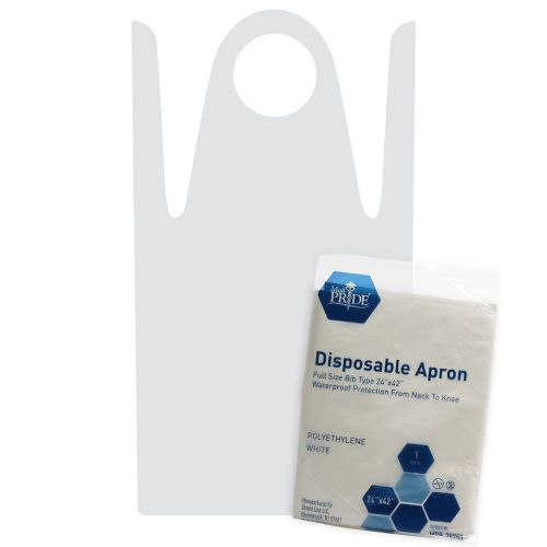 Disposable Apron, 24&#034; X 42&#034;, 100 Count, Individually Packaged