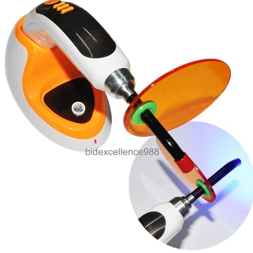 Orange Cordless Dental LED Curing Light Lamp1200MW+Teeth Whitening Accelerator