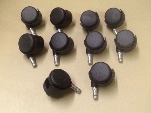 (10) Pc. STABIL (Made In Germany) 2&#034; Twin Wheel Black Nylon Caster w/Stems