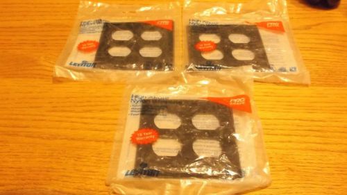 LOT OF 3,LEVITON, PROGRADE BLACK DUAL RECEPTACLE WALL PLATES, PN:R09-80716-E