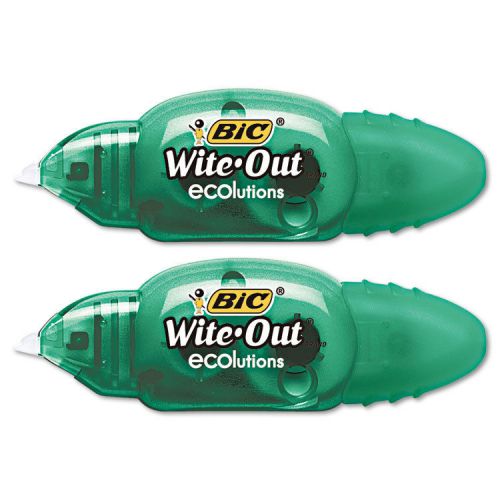 Wite-Out Ecolutions Mini Correction Tape, White, 1/5&#034; x 235&#034;, 2/Pack