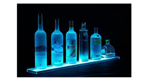 25&#034;  Light-up 2&#039; 1&#034;  Liquor Bottle Display Rail Bar with Remote Control, Amana