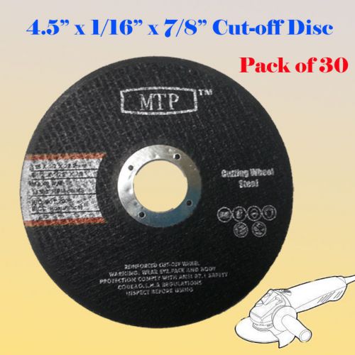 Pack of 30 4.5&#034;x.1/16&#034;x7/8&#034; Metal Steel Cutting Cutoff Wheel Cut Off Grinder