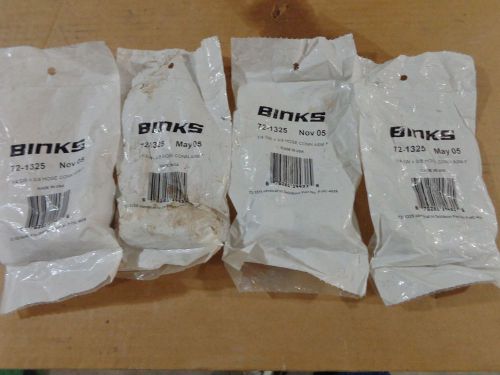 BINKS 72-1325 1/4 SW X 3/8 HOSE CONN ASM F, CONNECTOR SET OF 4 NEW N SEALED  BAG