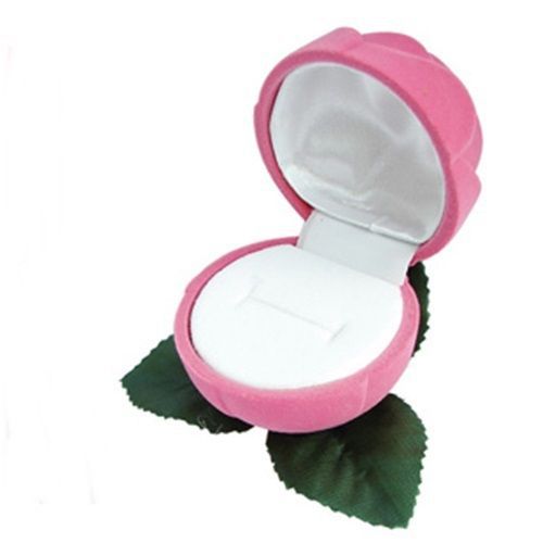 1 New Pink Velvet Rose Ring Jewelry Gift Box  2 1/4&#034; x 2 1/4&#034; x 2 1/4&#034;H