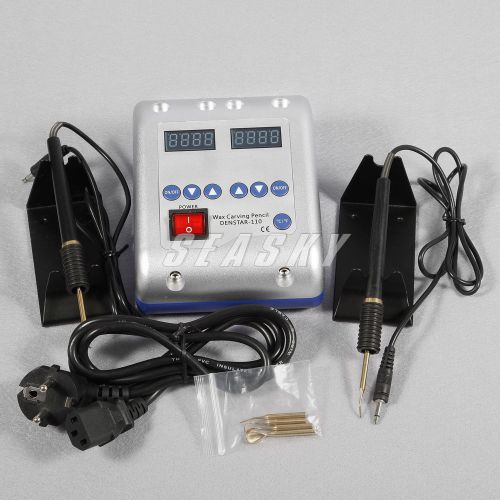Dental lab electric waxer carving knife double pen contain 6 wax tip/pot dentist for sale
