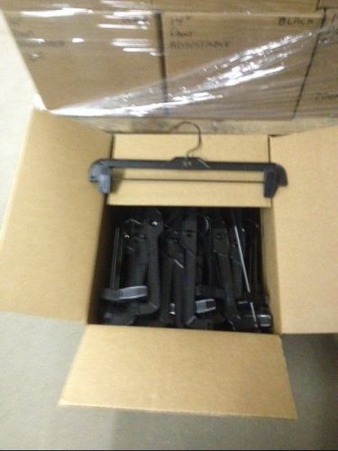 Pant / skirt hangers 14&#034; black plastic lot clothing store fixtures pallet deal ! for sale