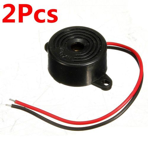 2x 12V DC 95DB Black Piezo Electronic Tone Buzzer Alarm Continuous Sound 3-24V