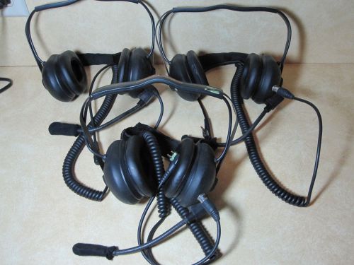 LOT OF 3 Motorola CP200/Motorola CP200XLS Headset, PTT / Motorola PTT headset