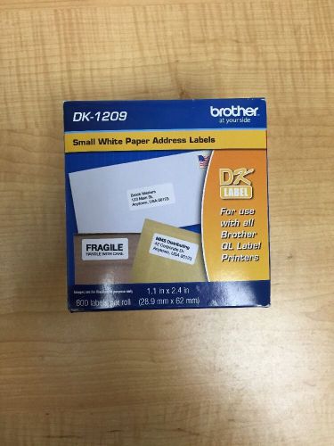 Brother DK1209 Address Label 1.14&#034; W x 2.44&#034; L 1 Roll - 800/Roll Direct Thermal