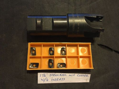 1-1/2&#034; Stellram C7690VA12WA Milling Cutter W/ 6 Carbide Inserts