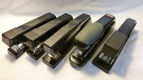 Lot of 5 Desk Staplers