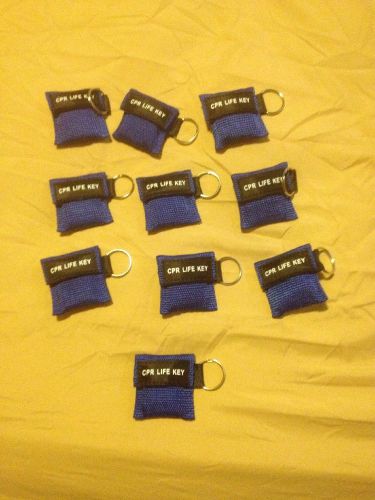 CPR Lifesaver Mask Key, Chain Lot Of Ten, Blue CNA,MA,RN,MD,EMT...