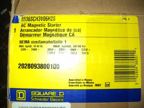 SQUARE D 8536SCH3V06H20 Starter, Motor, NEMA 3r , 480 VAC