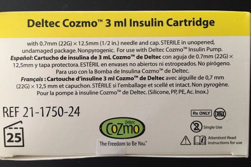 Smiths medical unfilled cozmo cartridge 3 ml part no.21-1750-24 qty:25 /box for sale