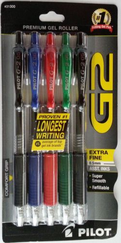 20 Pilot G2 Rollerball RT Pens Extra Fine 0.5mm Assorted