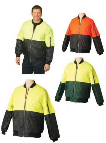 MENS HIGH VISIBILITY HEAVY DUTY WORK SAFETY RAIN COAT FLURO HI-VIS JACKET SW06