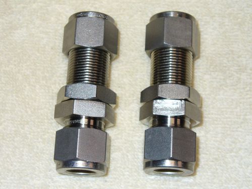 SWAGELOK LOT OF ( 2 ) 1/2&#034; BULKHEAD UNION