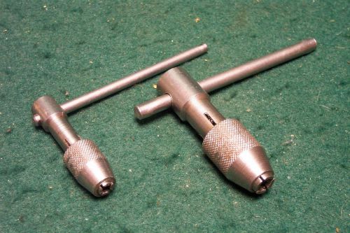 2  used  t-handle tap wrench . 0-1/8 &amp; 1/8 -1/4 for sale