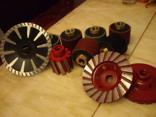 2&#034; wet polishing drum 7 pcs 4 cup wheel convex blade zero tolerance drum granite for sale