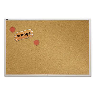 Natural Cork Bulletin Board, 72 x 48, Anodized Aluminum Frame, Sold as 1 Each