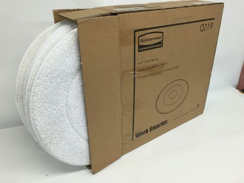 Rubbermaid Q219 19&#034; Diameter Low Profile Microfiber Carpet Bonnet 5 pak White