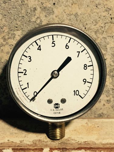 1950&#039;s Vintage Brass Pressure Gauge By US GAUGE of NY, Steampunk Parts,  Antique