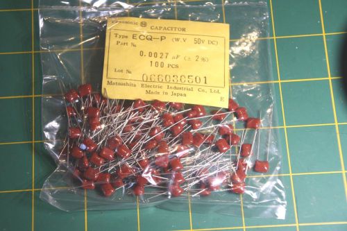 100 Panasonic ECQP1H272GZ 0.0027uF 50V 2% Radial Polypropylene Film Capacitors