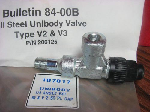 Parker Unibody Valve 1/4 Angle EXT M X F 2.50 PL CAP 107017 84-00B P/N 206125