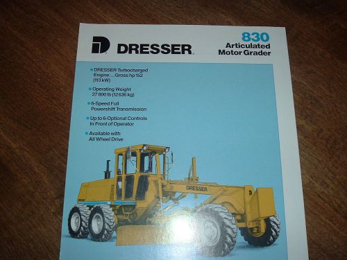 1988 DRESSER 830 ARTICULATED MOTOR GRADER BROCHURE