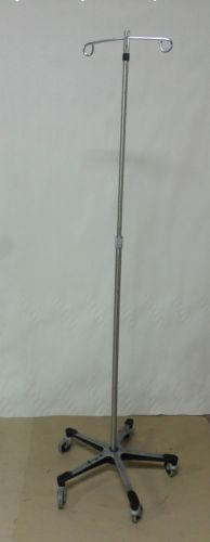 Blickman rolling medical iv pole stand 2 hook for sale