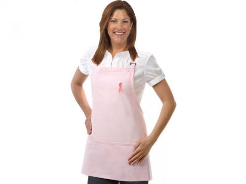 New cotton poly from kitchen to garden - 3 pocket pink ribbon bib apron for sale